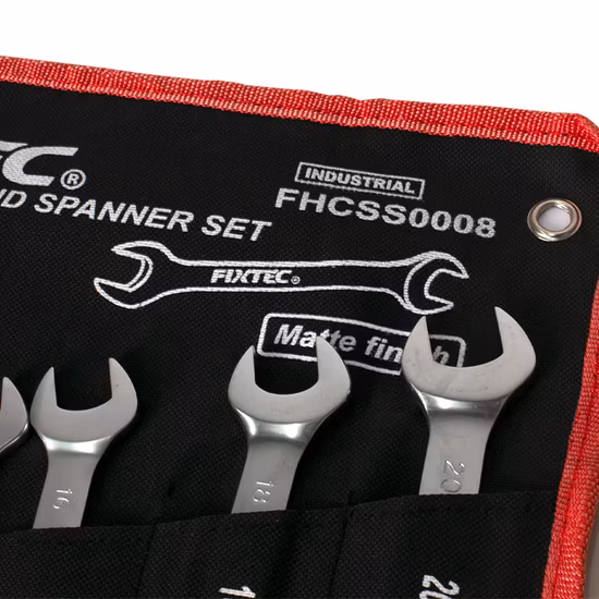 Fixtec 8PCS CRV Double Open End Spanner Set Hand Tools Wrench Set