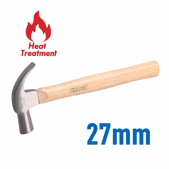 Fixtec Wooden Handle Machinist Hammer with Fiberglass Handle
